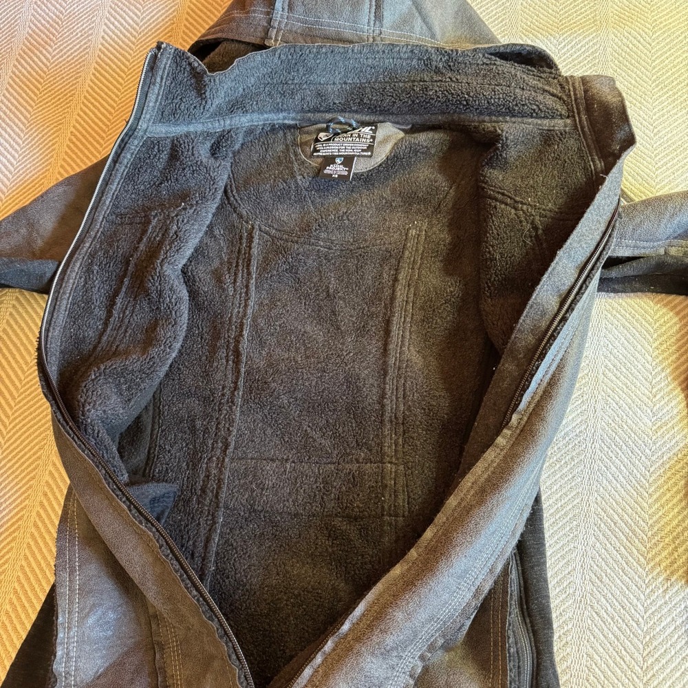 Kuhl Dani Sherpa Trench Sueded Long Jacket, Gray‎ Black, Size XS - Picture 7 of 14